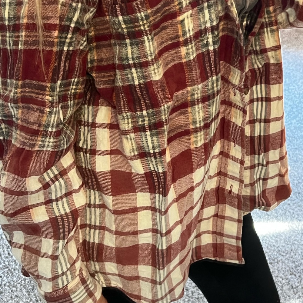Bleached distressed flannel